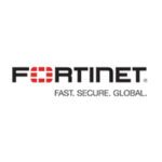 Logo displaying the word FORTINET in bold black uppercase letters with a red grid-style symbol forming the letter O; tagline below reads FAST. SECURE. GLOBAL. in gray text; modern design on a white background representing a cybersecurity and network solutions brand.