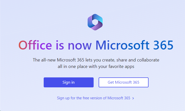 a snapshot of Microsoft 365 sign in page courtesy of Microsoft