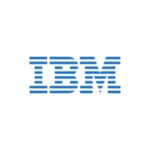 Logo for IBM featuring the bold, capitalized letters IBM in blue, composed of horizontal stripes — representing innovation, technology, and consistency in the field of information technology and business solutions.