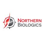 Logo for **Northern Biologics**, featuring a stylized red and gray circular compass-like emblem with gradient tones to the left, and the company name written in bold red and gray uppercase letters on the right — symbolizing precision and innovation in biotechnology.