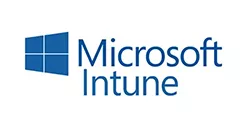 A logo featuring the blue Windows icon beside the text Microsoft Intune, representing Microsoft’s cloud-based service for device and application management.