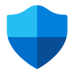 Shield icon divided into four quadrants with gradient shades of blue ranging from light cyan to deep navy; simple flat design symbolizing security, protection, or system defense on a light gray background.
