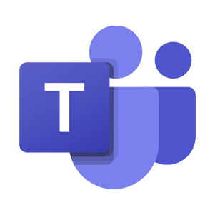 Stylized logo of overlapping rounded shapes in shades of purple and blue forming two abstract human figures; a square tile with the white letter T overlays the design, representing a communication or collaboration platform icon on a light gray background.