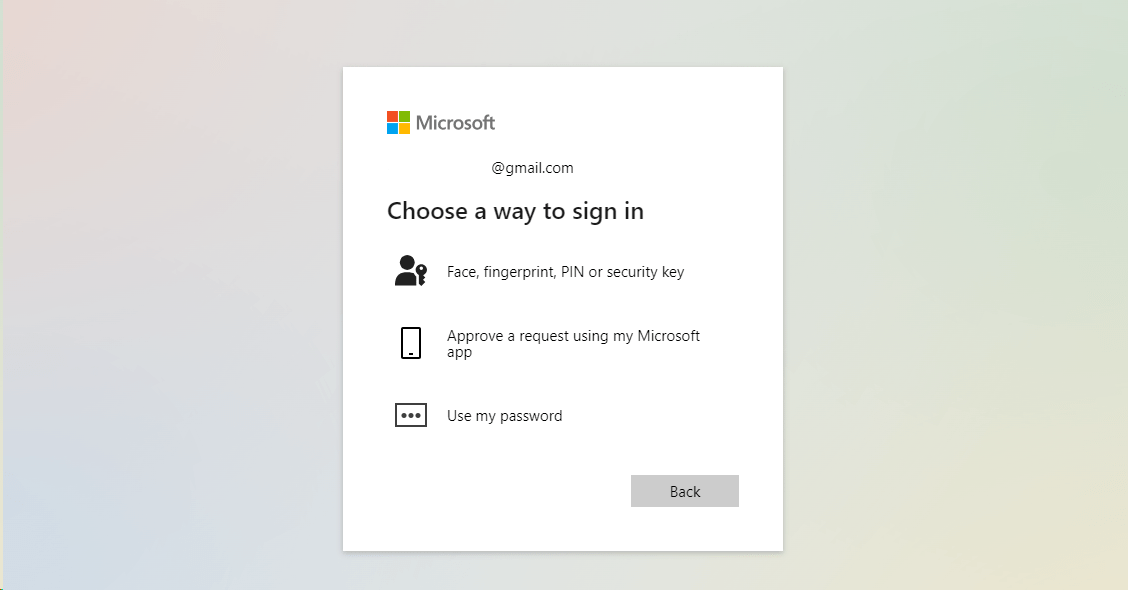 office 365 login - step 2
