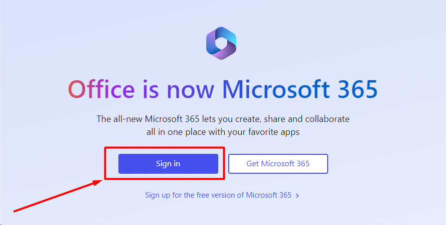 office 365 login - step 1