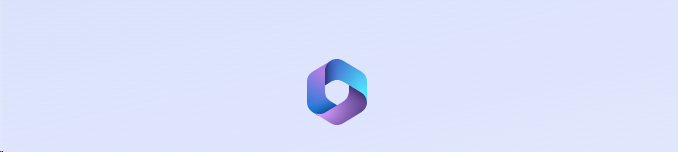 The Microsoft 365 logo featuring an intertwined ribbon design in shades of blue and purple, set against a light gradient background.